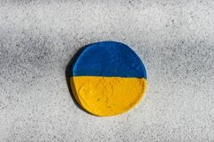 Ceramic circle in Ukrainian flag colors Product Image 1