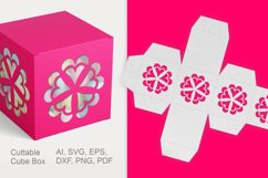 Abstract Flower Cuttable Gift Box with Holes SVG Product Image 1