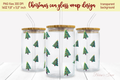 Christmas tree pattern design glass can wrap 16oz sublimate Product Image 2