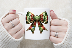 Christmas coquette bows design|Red Green bow T-shirt clipart Product Image 3