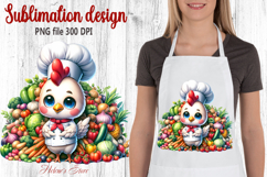 Funny chicken in the kitchen clipart|Cute sublimation design Product Image 1