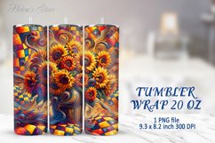 Tumbler Sublimation | 20oz Skinny Tumbler Wrap | Sunflower Product Image 1