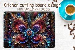 3d Crystal butterfly cutting board sublimation | Glass board Product Image 1