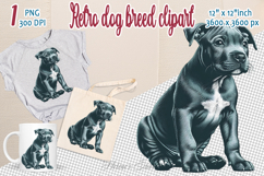 Cute vintage dog clipart | Retro dog breed design png Product Image 1