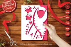 Papercut Cancer Ribbon Wellness Card Cover with Butterflies Product Image 1