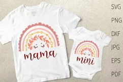 Mama mini svg, rainbow baby, mama rainbow, mommy and me svg. Product Image 1