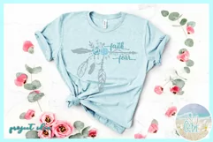 Faith Over Fear Quote with Arrow and Feathers SVG Product Image 2