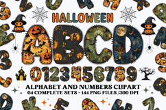 Halloween Alphabet png clipart, halloween letters doodle Product Image 1