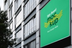 Sign Board Mockup on Building Wall Product Image 1