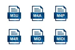 Set Of File Formats Icons Product Image 1