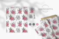 Christmas poinsettia seamless pattern. Watercolor flowers Product Image 2