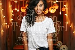 Halloween T-Shirt Mockup Women, White T-Shirt Mockup, d45 Product Image 1