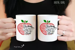 Teaching is a work of heart apple. SVG / PNG / DXF / PNG Product Image 7