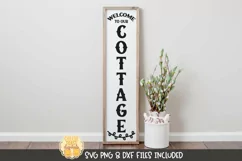 Home Vertical Porch Sign SVG | Welcome To Our Cottage Product Image 1