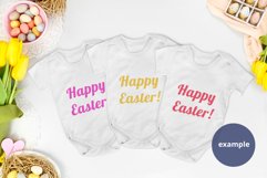 Easter 3 white Baby bodysuits Mockup, Spring Triplets mockup Product Image 3
