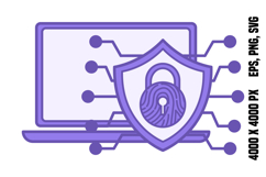Colored Cybersecurity Icon Product Image 1