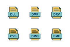 Set Of File Formats Icons Product Image 1