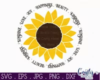 Happiness Beauty Kindness Sunflower Svg Cut File Product Image 2