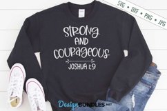 Strong and Courageous SVG | Joshua 1-9 SVG | Bible Verse SVG Product Image 1