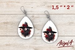 gothic witch sublimation / Halloween earring sublimation Product Image 1