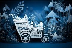 Enchanted paper carriage in fantasy forest Product Image 1