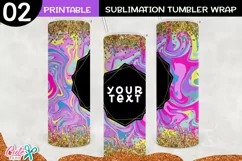 Colorful marble 20 oz Skinny Tumbler wrap sublimation Product Image 1