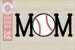 Mom with Baseball | Baseball Mom SVG Product Image 2