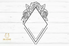 Rose SVG, rose PNG, Wedding Monogram, Floral monogram SVG Product Image 3