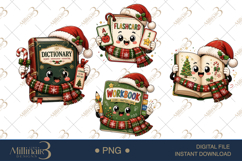 Cute Christmas School Supply Clipart Bundle PNG, 4 Holiday S Product Image 1
