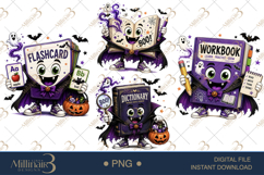Halloween School Supply Monster Clipart Bundle PNG, 4 Cute Product Image 1