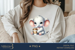 Coffee Lovers Animals PNG | Cute Animal PNG with Coffee Product Image 3