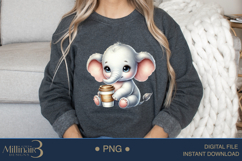 Coffee Lovers Animals PNG | Cute Animal PNG with Coffee Product Image 4