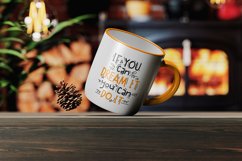 Coffee Mug on a Wooden Table by the Fireplace Mockup Product Image 4
