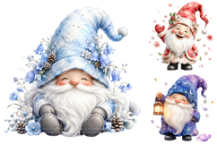 Watercolor Gnome Clipart Bundle, Spring Garden PNG Product Image 1