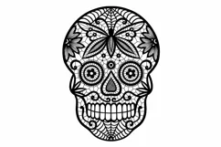 Sugar skull svg, floral skull, day of the dead, Cricut Product Image 4