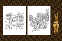 greek, church, religion, bible, byzantine, religious book, gift, coloring book, religious, ready-to-color line art, kids, adults, Sunday School, homeschooling, Baptism gift, Christmas gift, gift on Angel's Day, relaxing coloring book, Byzantine iconograph