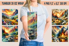 Mountains tumbler sublimation wrap 20 oz PNG Design BUNDLE Product Image 22