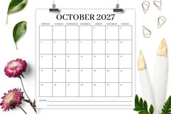 2027 Square Monday to Sunday 12 x 12 Inch Serif Calendar Product Image 4