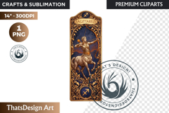 Sagittarius Art Nouveau Zodiac Clipart Astrology Bookmark Product Image 1
