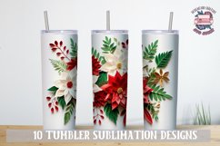 3D Sublimation Tumbler wrap Christmas flowers bundle paper Product Image 5