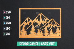 8 Mountains Wall Art SVG - Nature Landscape Cut File Product Image 5
