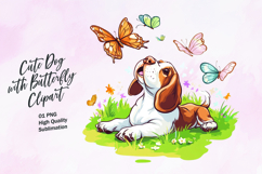 Cute dog with butterfly clipart Product Image 1