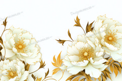 Golden floral background, floral digital paper Product Image 1