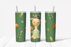Halloween Animals sublimation design. Skinny tumbler wrap Product Image 4