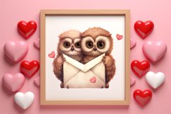 Couple Owl Valentines Day Clipart Bundle, Couple Owl Clipart Product Image 10