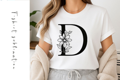 Alphabet, Letters, Monogram, Black flowers Product Image 1