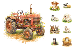 Watercolor Farm Animals Clipart Bundle Product Image 3