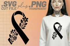 4x Breast Cancer Awareness Floral Woman SVG Cut Files Product Image 4