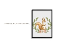 Watercolor woodland animals clipart. Forest clipart Product Image 5