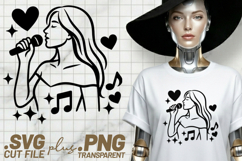 4x Singing Woman Microphone Music SVG Cut Files Shirt Design Product Image 4